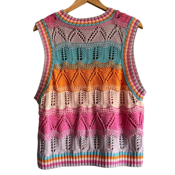 NWT Zara Chunky Knit Sleeveless Sweater Multicolor - Picture 2 of 8